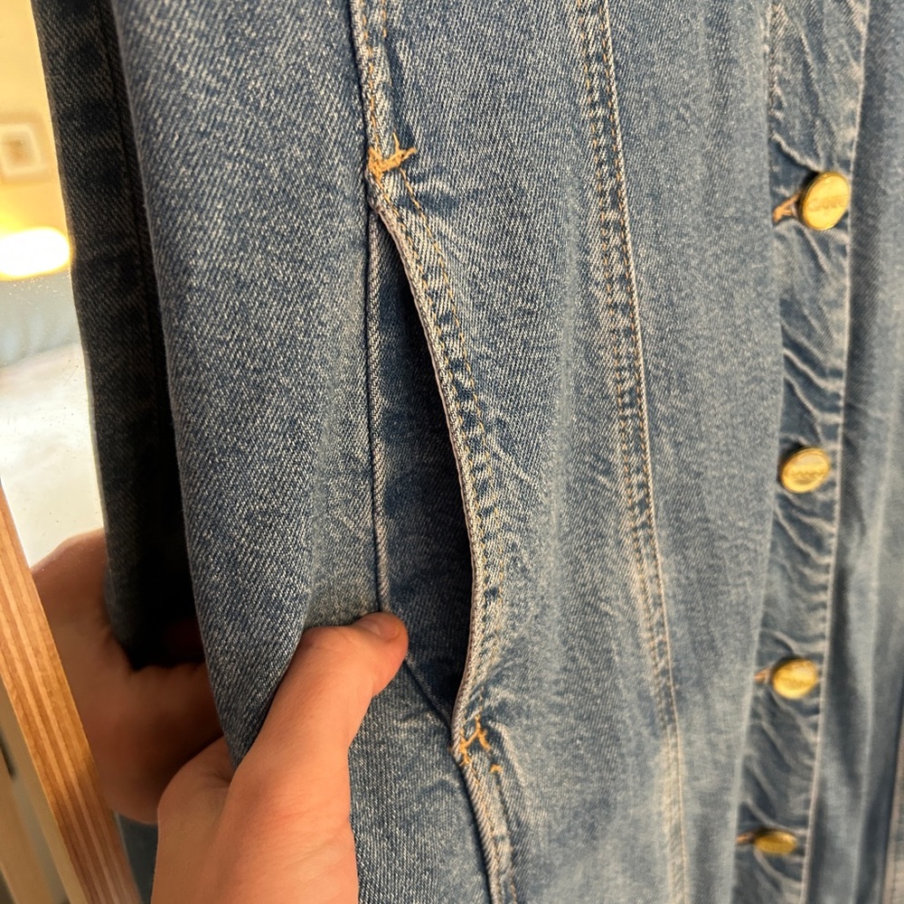 Ganni Blue Denim Button-Front Maxi Dress - Picture 5 of 5